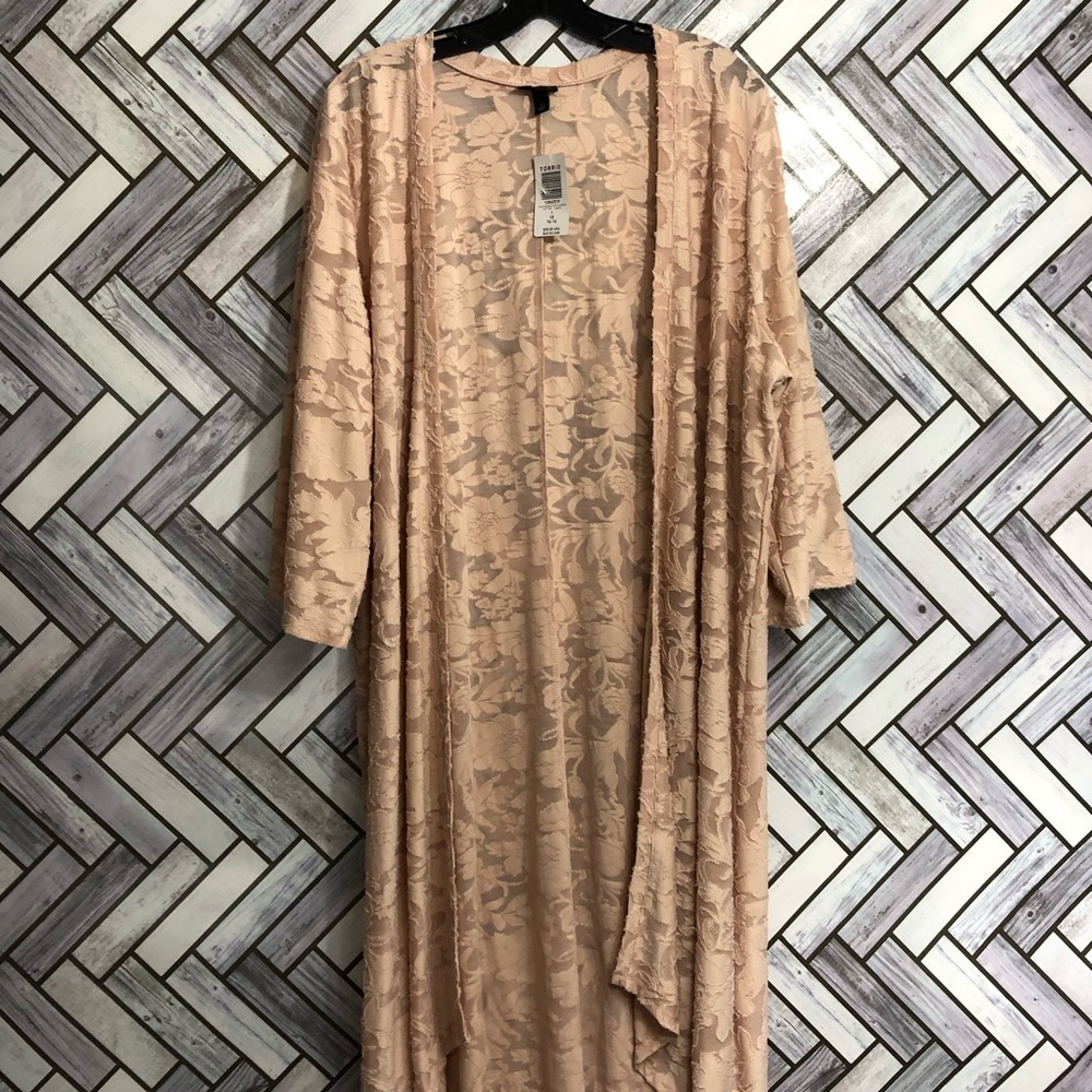 Torrid Dusty Rose Floral Open Duster
